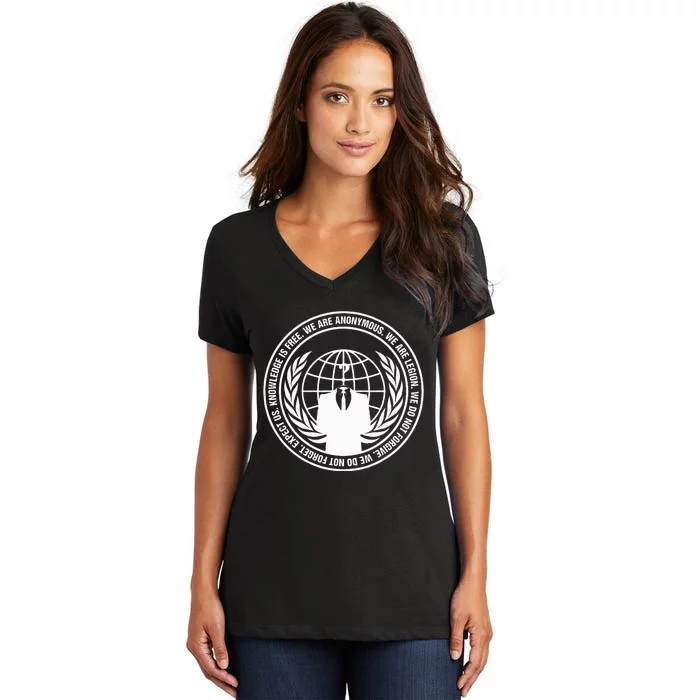 Anonymous Guy Fawkes We Are Anonymous Women's V-Neck T-Shirt