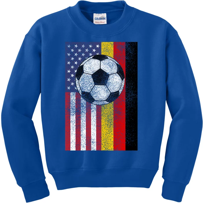 American Gery Flags Soccer Ball Players And Cool Gift Kids Sweatshirt