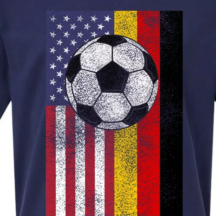 American Gery Flags Soccer Ball Players And Cool Gift Sueded Cloud Jersey T-Shirt