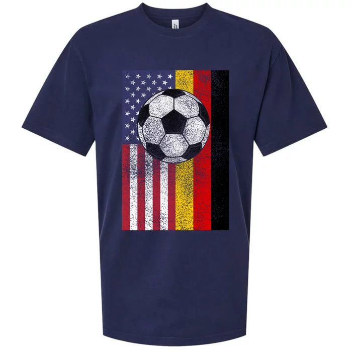 American Gery Flags Soccer Ball Players And Cool Gift Sueded Cloud Jersey T-Shirt