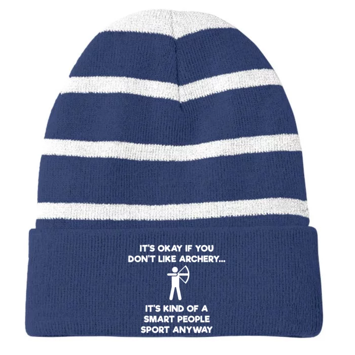 Archery Gift Funny Archery Smart People Striped Beanie with Solid Band