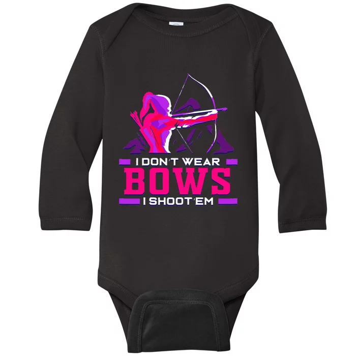 Archery Girl For Woman Archer Bow And Arrow Hunt Baby Long Sleeve Bodysuit