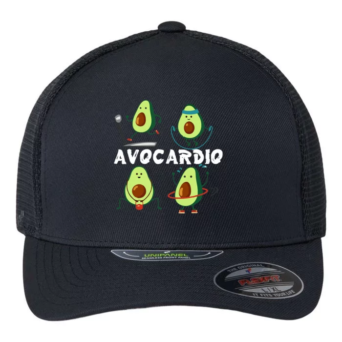 Avocardio, Gym Funny, Avocado Workout Flexfit Unipanel Trucker Cap