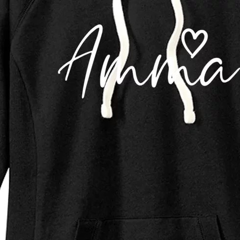 Amma Gifts For Women Grandma Heart MotherS Day Amma Women's Fleece Hoodie