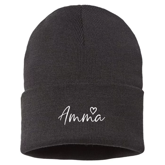 Amma Gifts For Women Grandma Heart MotherS Day Amma Sustainable Knit Beanie