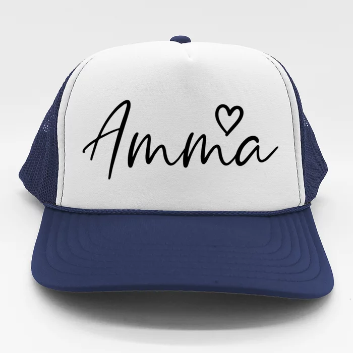 Amma Gifts For Women Grandma Heart MotherS Day Amma Trucker Hat