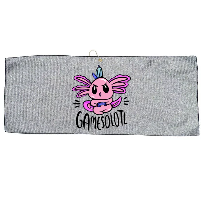 Axolotl Gamesolotl Funny Gamer Video Games Large Microfiber Waffle Golf Towel