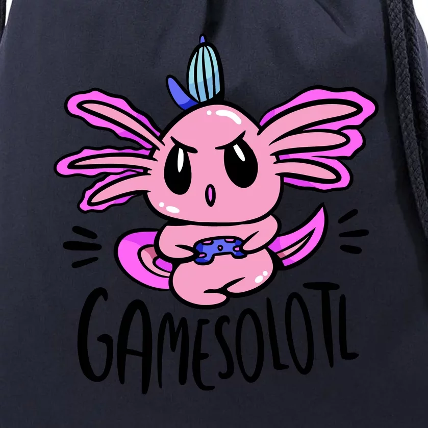 Axolotl Gamesolotl Funny Gamer Video Games Drawstring Bag