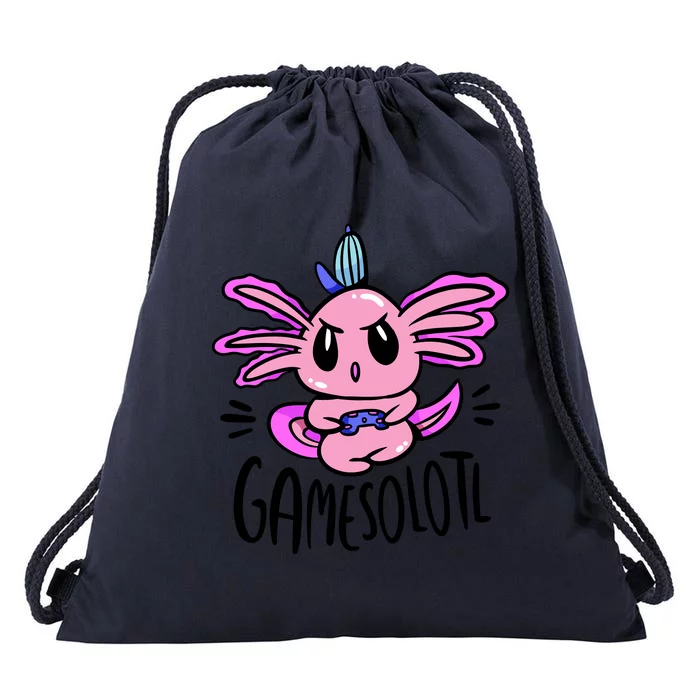 Axolotl Gamesolotl Funny Gamer Video Games Drawstring Bag