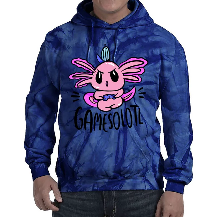 Axolotl Gamesolotl Funny Gamer Video Games Tie Dye Hoodie