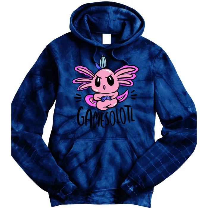 Axolotl Gamesolotl Funny Gamer Video Games Tie Dye Hoodie