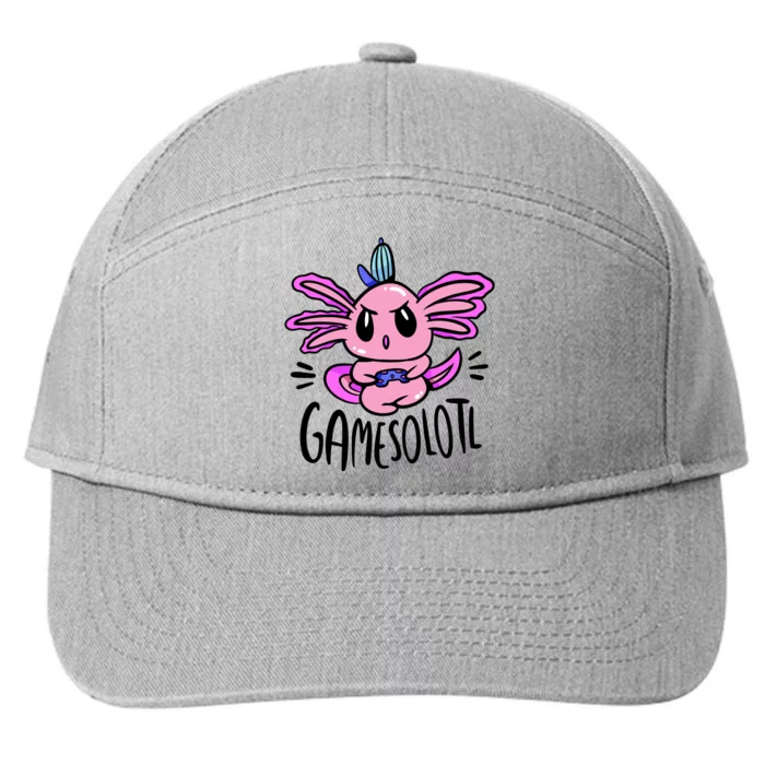 Axolotl Gamesolotl Funny Gamer Video Games 7-Panel Snapback Hat