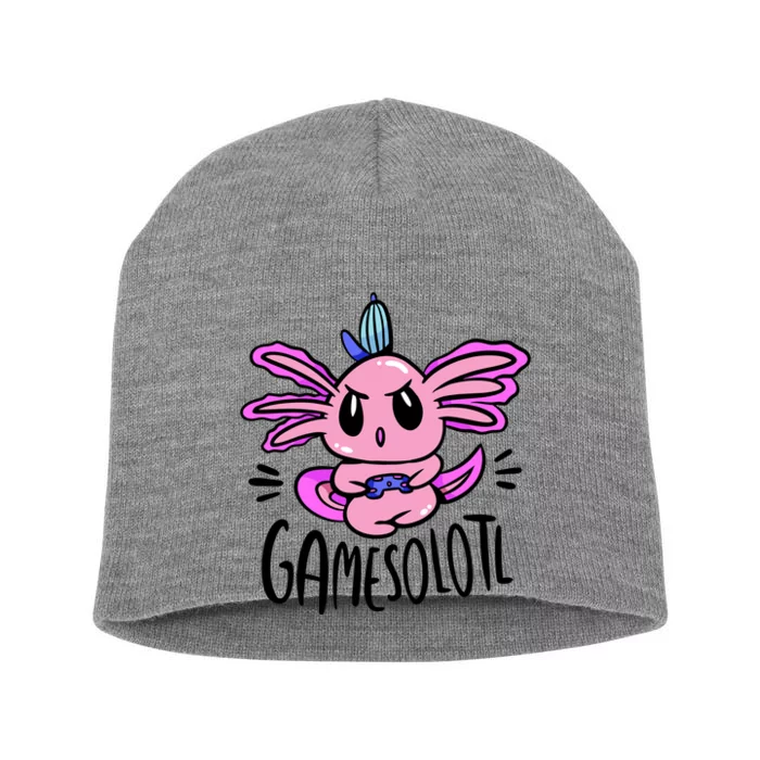 Axolotl Gamesolotl Funny Gamer Video Games Short Acrylic Beanie