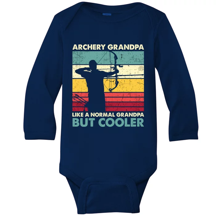 Archery Grandpa Gift Funny Archer Father's Day Retro Vintage Gift Baby Long Sleeve Bodysuit