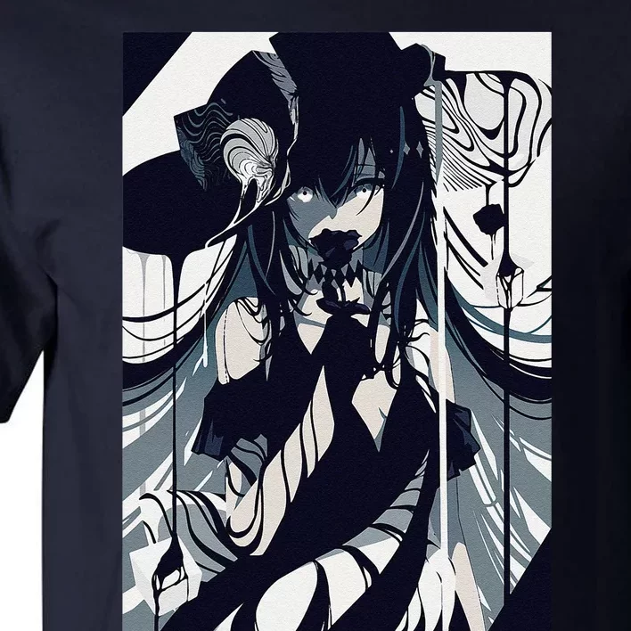 Anime Girl Gothic Aesthetic Waifu Grunge Horror Manga Tall T-Shirt