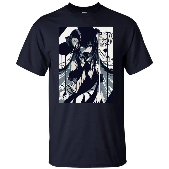 Anime Girl Gothic Aesthetic Waifu Grunge Horror Manga Tall T-Shirt