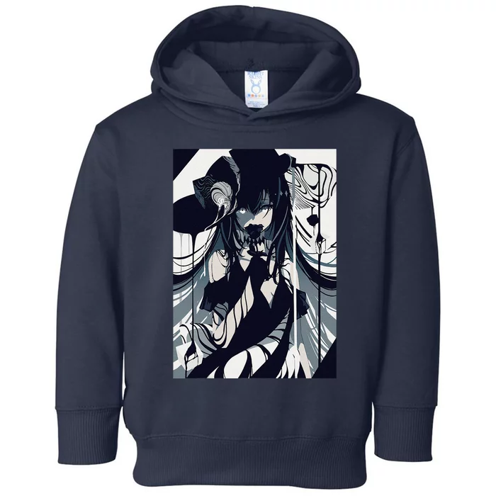 Anime Girl Gothic Aesthetic Waifu Grunge Horror Manga Toddler Hoodie