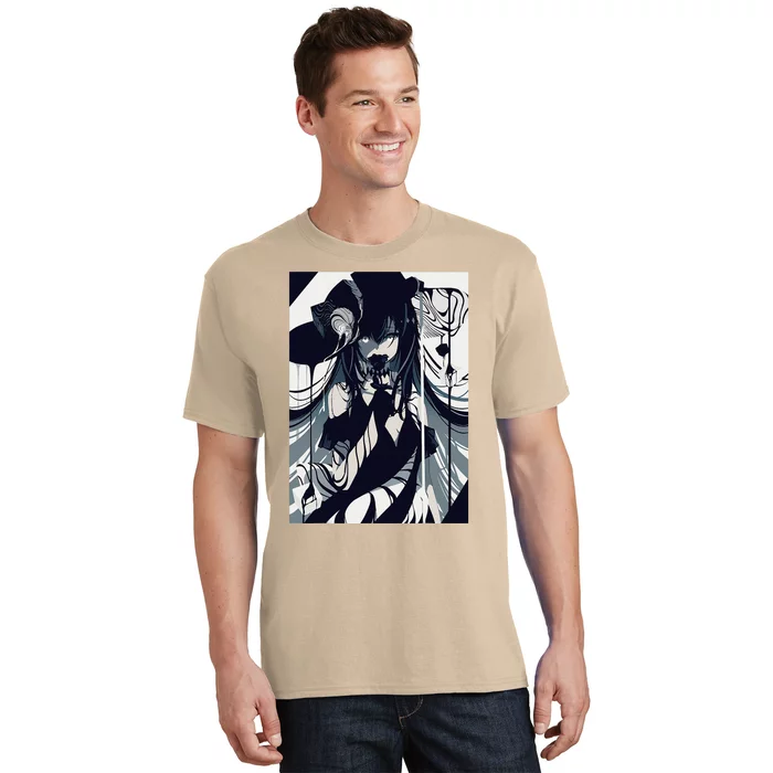 Anime Girl Gothic Aesthetic Waifu Grunge Horror Manga T-Shirt