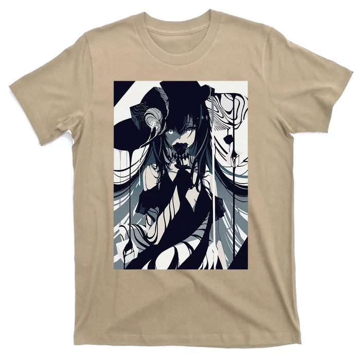 Anime Girl Gothic Aesthetic Waifu Grunge Horror Manga T-Shirt