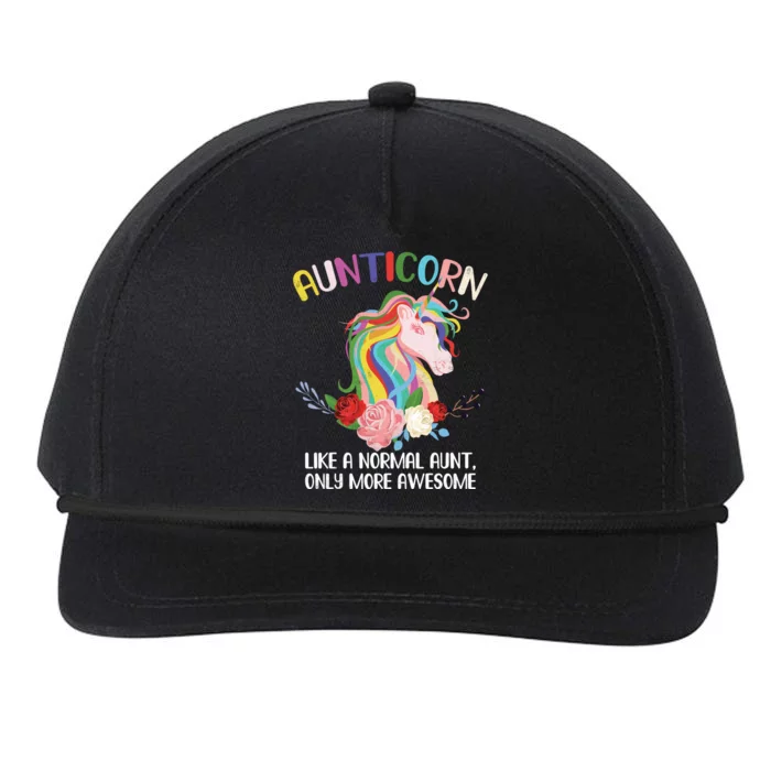 Aunticorn Great Gift Unicorn For Aunties Design Funny Gift Snapback Five-Panel Rope Hat