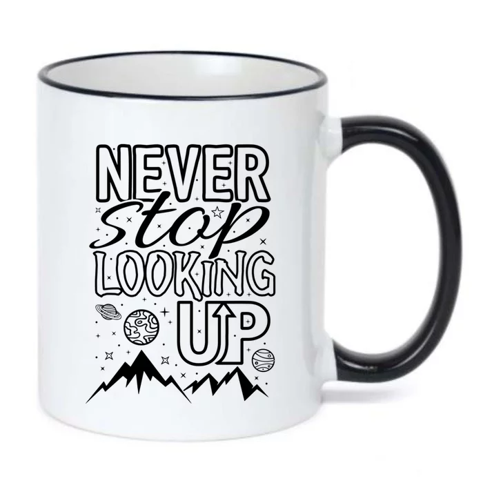 Astronomy Great Gift Never Stop Looking Up Constellations Sky Tee Gift Black Color Changing Mug