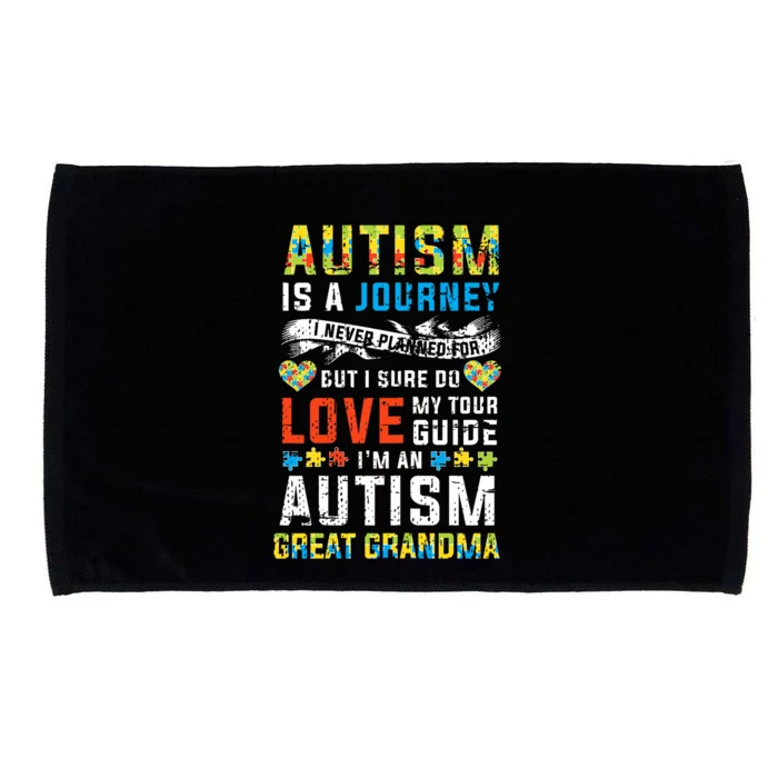 Autism Grandma Great Grandma Journey Quote Autism Awareness Microfiber Hand Towel