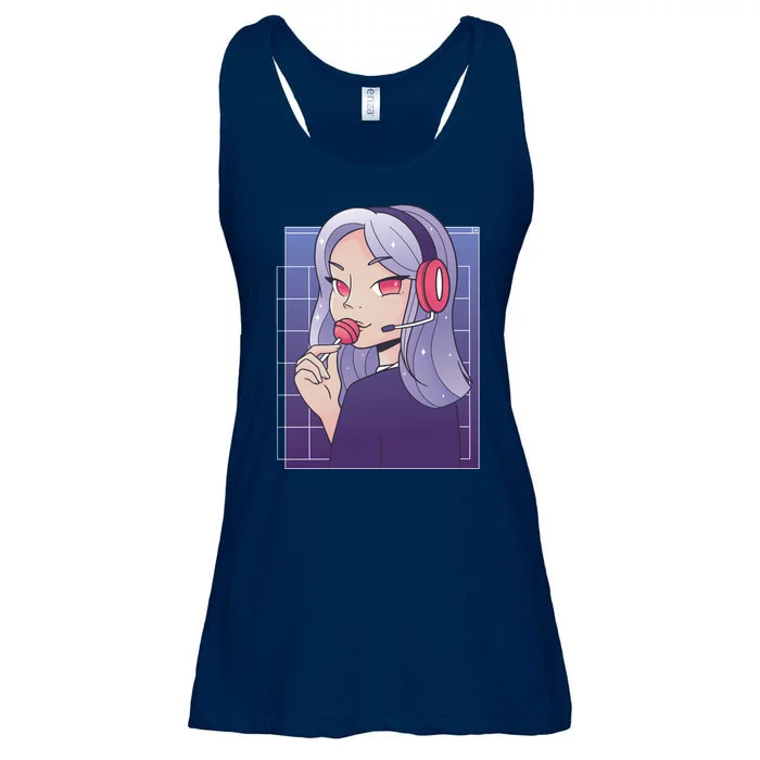 Anime Gamer Girl Lollipop Cute Ladies Essential Flowy Tank