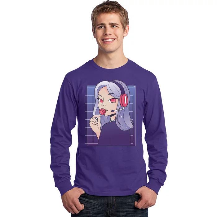 Anime Gamer Girl Lollipop Cute Long Sleeve Shirt