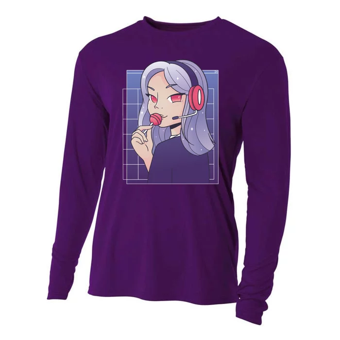 Anime Gamer Girl Lollipop Cute Cooling Performance Long Sleeve Crew