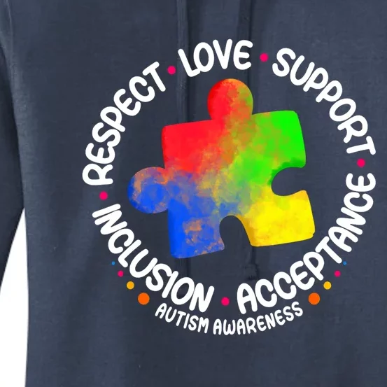 Autism Great Gift Respect Love Support Autism Awareness Cool Gift Women's Pullover Hoodie