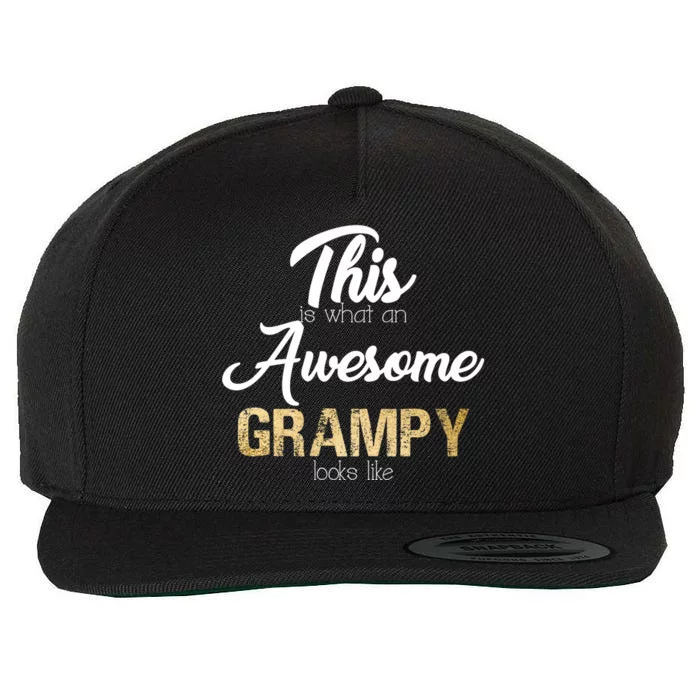 Awesome Grampy Gift Grandfather From Granddaughter Grandson Wool Snapback Cap