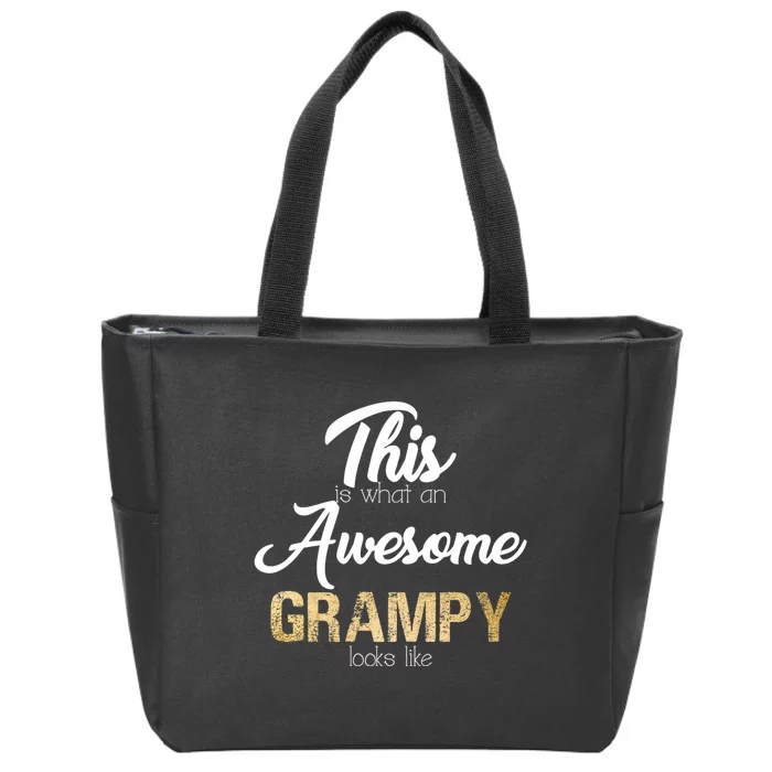 Awesome Grampy Gift Grandfather From Granddaughter Grandson Zip Tote Bag