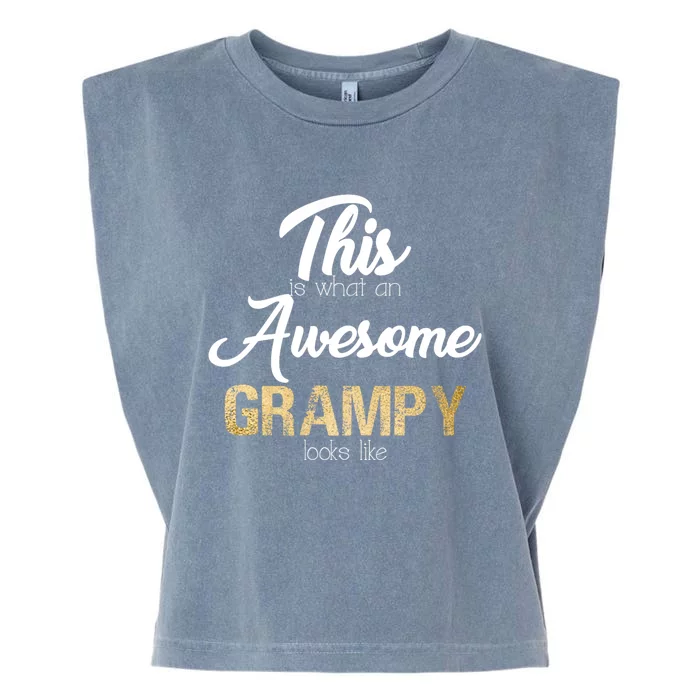 Awesome Grampy Gift Grandfather From Granddaughter Grandson Garment-Dyed Women's Muscle Tee