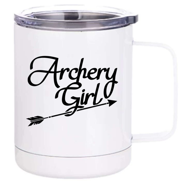 Archery Girl Gift Front & Back 12oz Stainless Steel Tumbler Cup