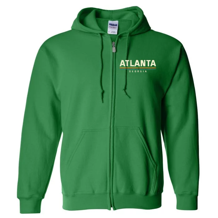 Atlanta Georgia GA Collection Atlantan Collectible Tourist Full Zip Hoodie