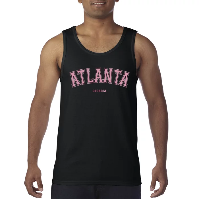 Atlanta Georgia Ga Varsity Style On Atlanta Tank Top