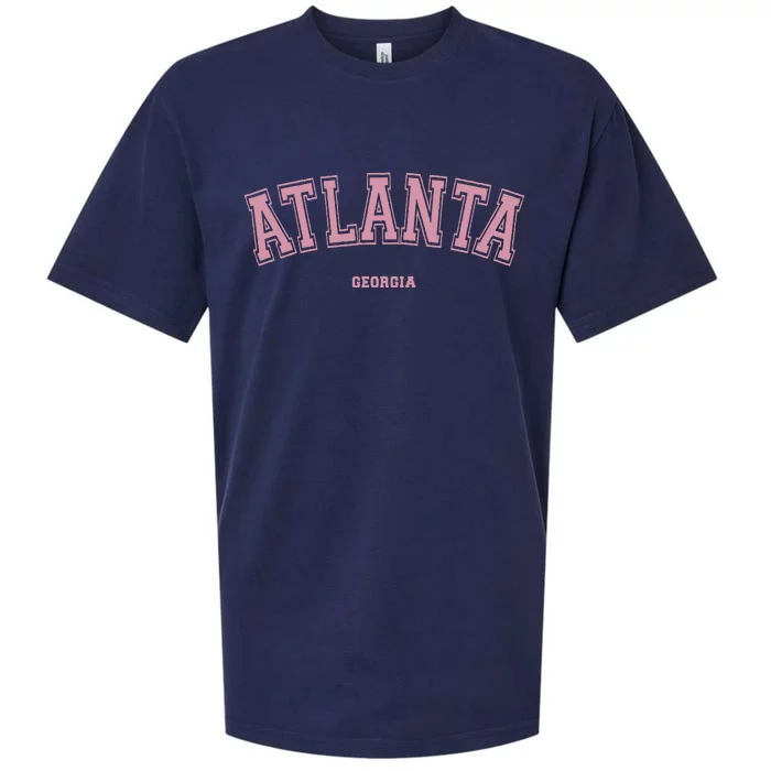 Atlanta Georgia Ga Varsity Style On Atlanta Sueded Cloud Jersey T-Shirt