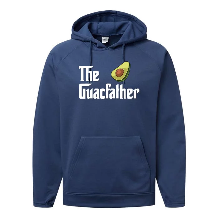 Avocado Guacamole Gift The Guacfather Performance Fleece Hoodie