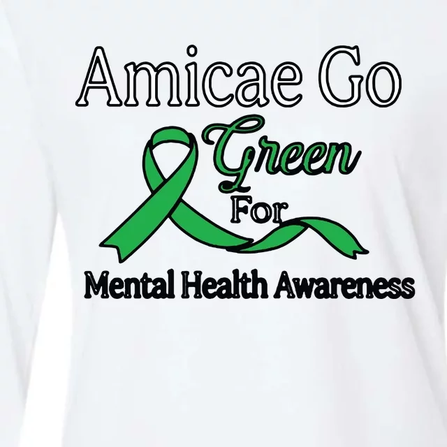 Amicae Go Green For Mental Health Womens Cotton Relaxed Long Sleeve T-Shirt