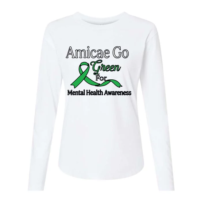 Amicae Go Green For Mental Health Womens Cotton Relaxed Long Sleeve T-Shirt