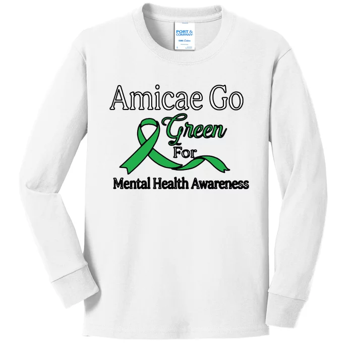 Amicae Go Green For Mental Health Kids Long Sleeve Shirt