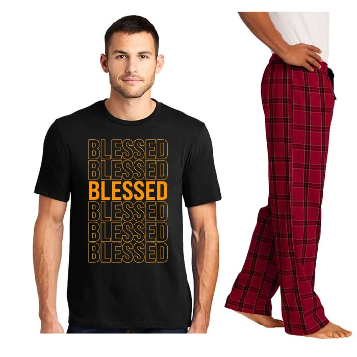 Orange Blessed Orange Graphic Pajama Set