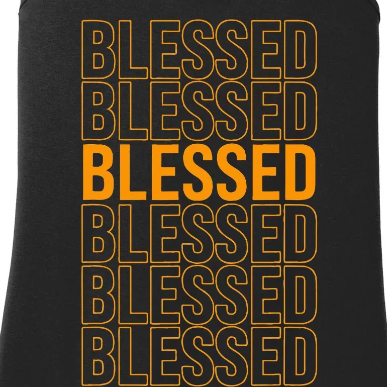 Orange Blessed Orange Graphic Ladies Essential Tank