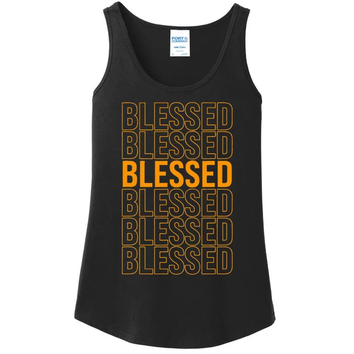 Orange Blessed Orange Graphic Ladies Essential Tank