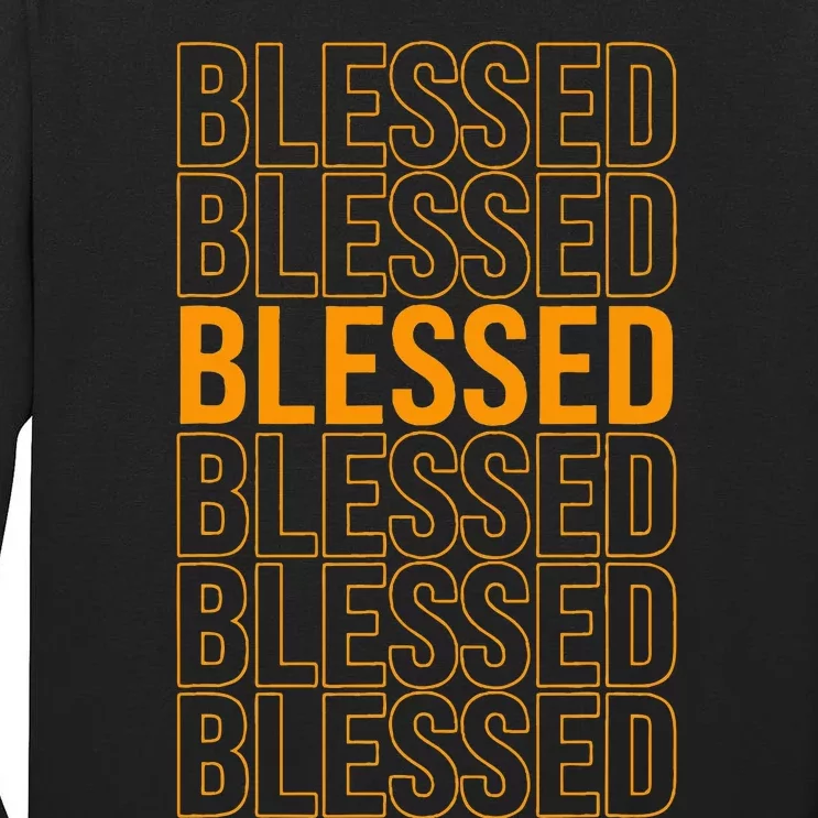 Orange Blessed Orange Graphic Tall Long Sleeve T-Shirt