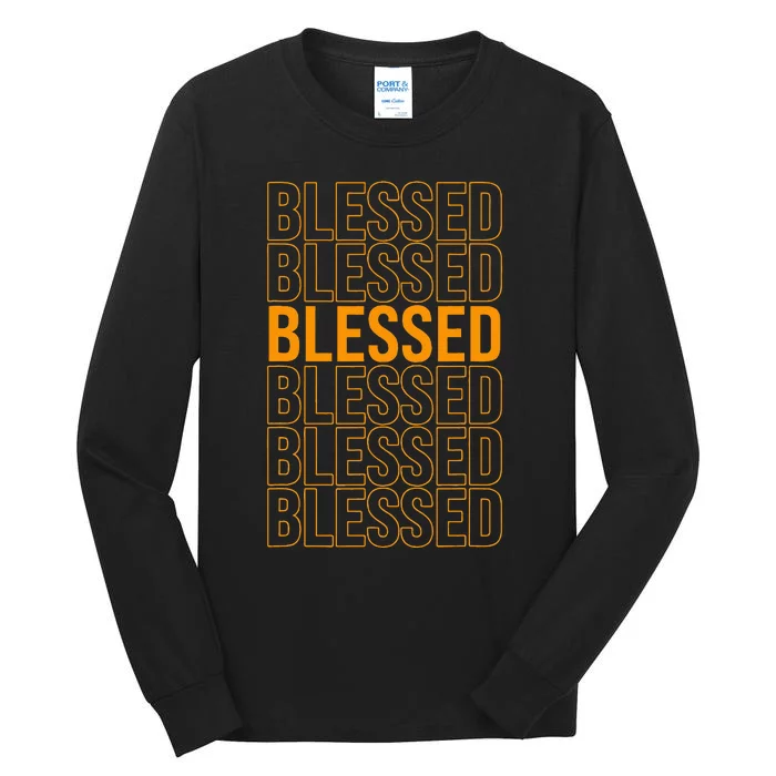 Orange Blessed Orange Graphic Tall Long Sleeve T-Shirt