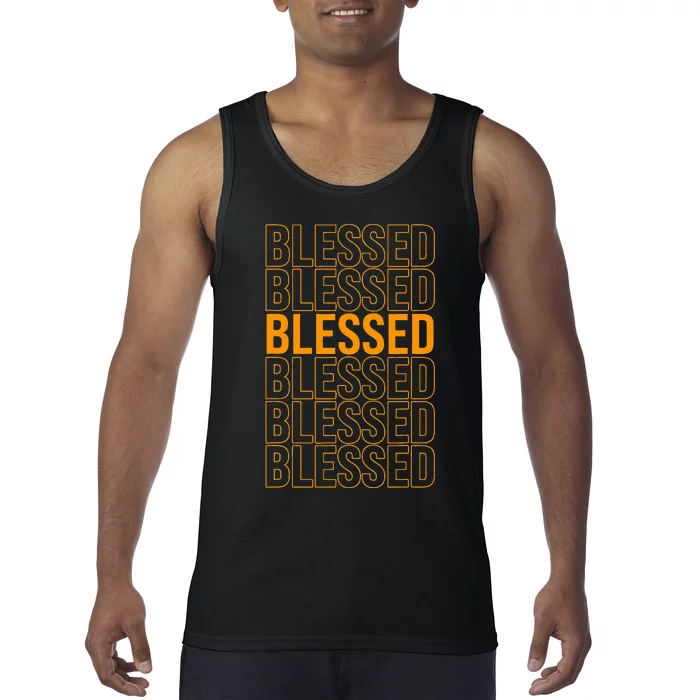 Orange Blessed Orange Graphic Tank Top