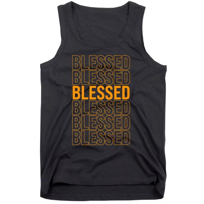 Orange Blessed Orange Graphic Tank Top