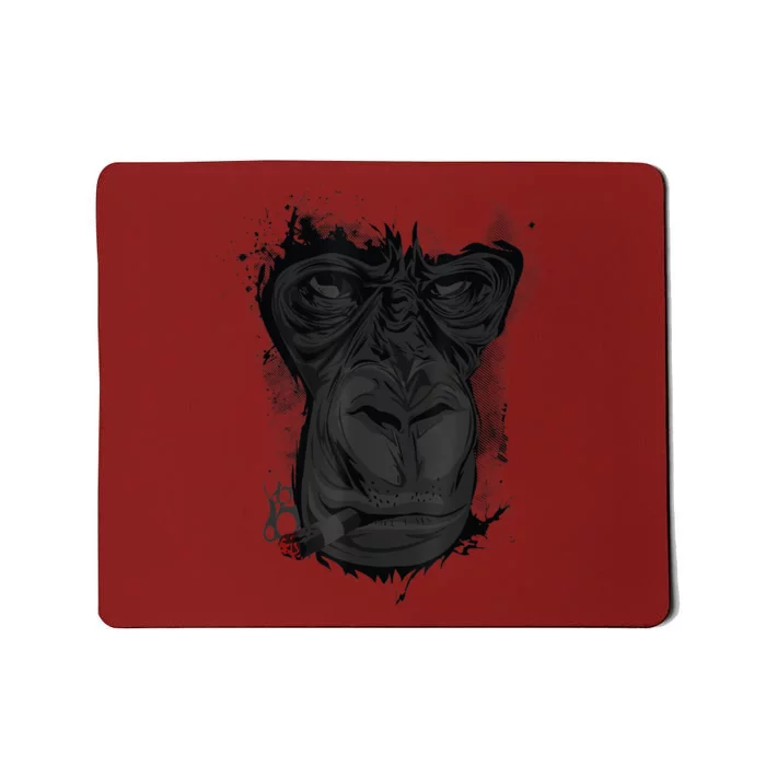 Angry Gorilla Graphic Ape Cigar Smoking Monkey Mousepad