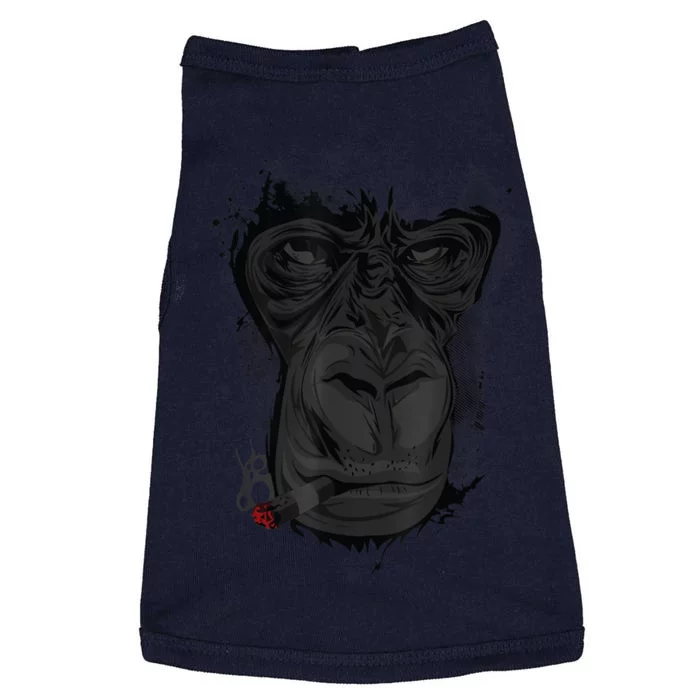 Angry Gorilla Graphic Ape Cigar Smoking Monkey Doggie Tank